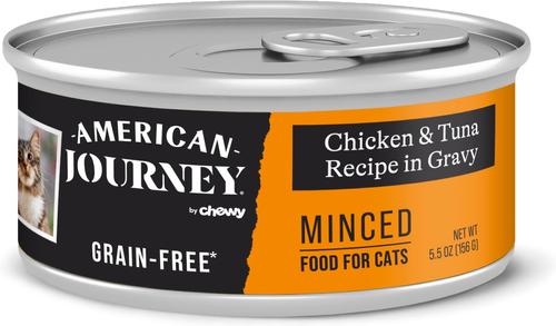 Minced Chicken & Tuna Recipe in Gravy Grain-Free Canned Cat Food, 5.5-oz can, case of 24