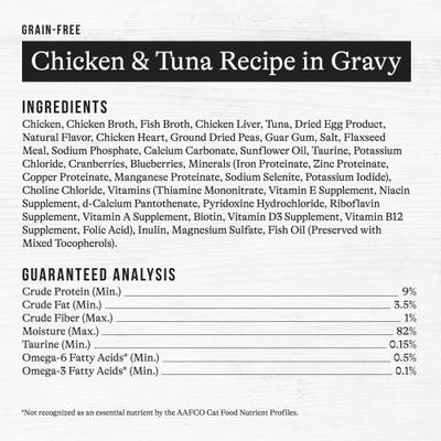 Minced Chicken & Tuna Recipe in Gravy Grain-Free Canned Cat Food, 5.5-oz can, case of 24