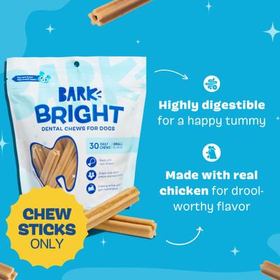 Bright Small Chicken Flavored Dental Dog Treats, 30 count