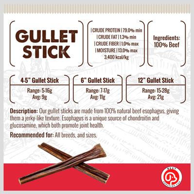 Gullet Sticks Beef Flavored 6-in Dog Chews, 12 count