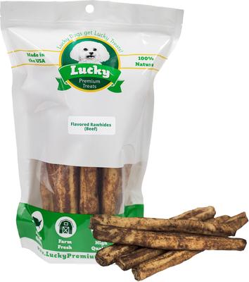 Beef Basted Rawhide Large Dog Chews, 10 count