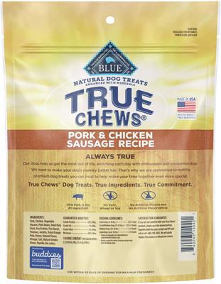 True Chews Natural Grain-Free Pork & Chicken Sausage Dog Treats, 14-oz bag, bundle of 2