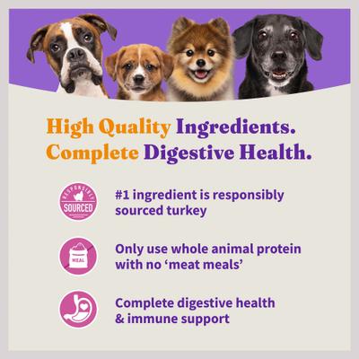 Holistic Complete Digestive Health Grain-Free Turkey & Sweet Potato Dog Food Recipe Adult Dry Dog Food, 3.5-lb bag