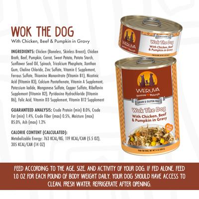 Bundle: Weruva Wok the Dog with Chicken, Beef & Pumpkin in Gravy + Steak Frites with Beef, Pumpkin & Sweet Potatoes in Gravy Canned Dog Food