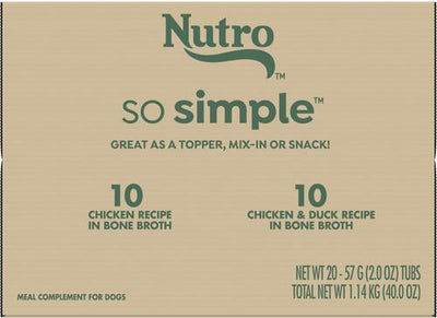 So Simple Meal Complement Adult Chicken & Duck in Bone Broth Variety Pack Wet Dog Food, 2-oz can, case of 20