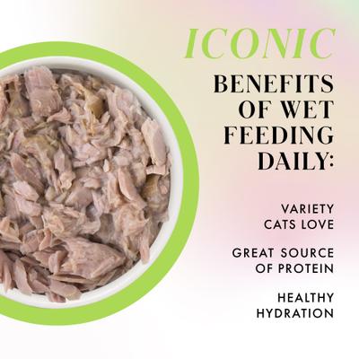 Comida húmeda para gatos desmenuzada sin cereales Tuna Dinner, lata de 2.47 oz, caja de 12