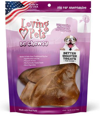 Be Chewsy Pig Ear Dog Treat, 5.5-oz bag, 4 count