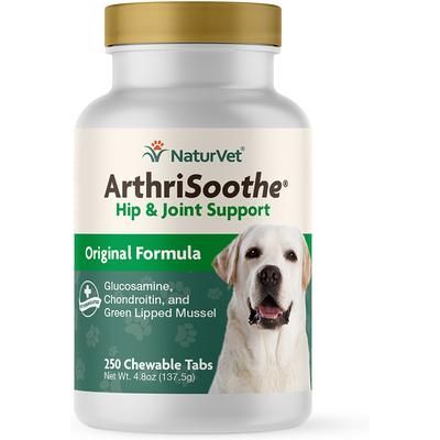 NaturVet, ArthiSoothe, tabletas con glucosamina y condroitina para articulaciones de perros, 250 / 500 tabletas