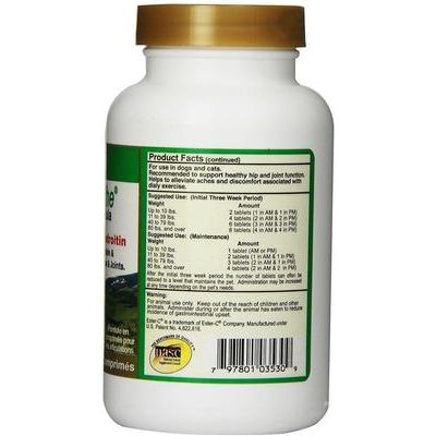 NaturVet, ArthiSoothe, tabletas con glucosamina y condroitina para articulaciones de perros, 250 / 500 tabletas