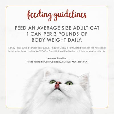 Grilled Tender Beef & Liver Feast in Gravy Canned Cat Food, 3-oz, case of 24