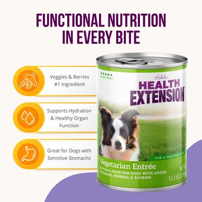 Vegetarian Entree Canned Dog Food, 12.5-oz, case of 12