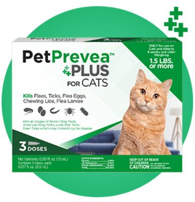 Tratamiento localizado Plus para gatos, 1.5 lb, 3 dosis (suministro para 3 meses)