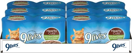 Hearty Cuts with Real Chicken & Fish In Gravy Wet Cat Food, 5.5-oz can, case of 24