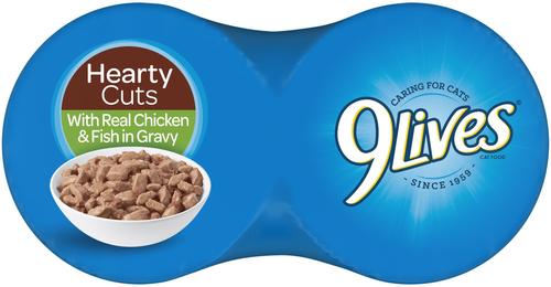 Hearty Cuts with Real Chicken & Fish In Gravy Wet Cat Food, 5.5-oz can, case of 24