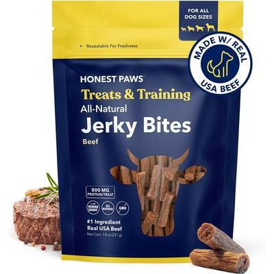Premios para perros Jerky Bites con sabor a carne de res, sin cereales, bolsa de 7.8 oz