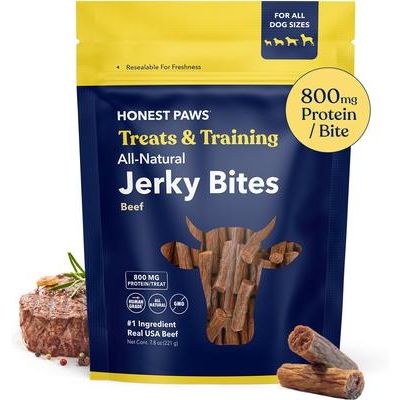 Premios para perros Jerky Bites con sabor a carne de res, sin cereales, bolsa de 7.8 oz