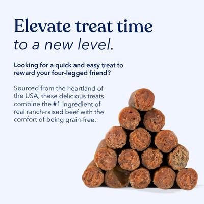 Premios para perros Jerky Bites con sabor a carne de res, sin cereales, bolsa de 7.8 oz