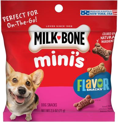 Mini's Flavor Snacks Beef, Chicken & Bacon Flavored Biscuit Dog Treats, 36-oz tub
