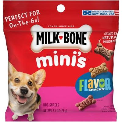 Mini's Flavor Snacks - Galletas para perros con sabor a carne, pollo y tocino, envase de 36 oz