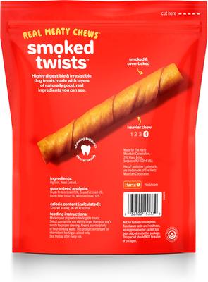 Oinkies Smoked Twists with 100% Real Smoked Pork Rawhide-Free Natural Dog Treats, 20 count
