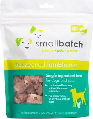 Pork Hearts Grain-Free Adult Freeze-Dried Dog & Cat Treats, 3.5-oz bag