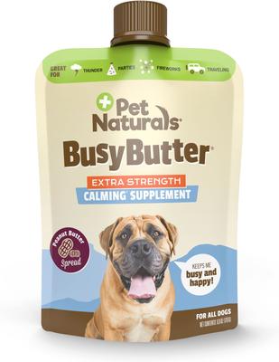 BusyButter Extra Strength Peanut Butter Flavored Paste Calming Supplement for Dogs, 6-oz pouch
