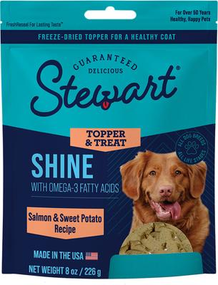 Shine with Omega-3 Fatty Acids Salmon & Sweet Potato Recipe Limited- Ingredient Freeze-Dried Dog Meal Topper & Treats, 8-oz pouch