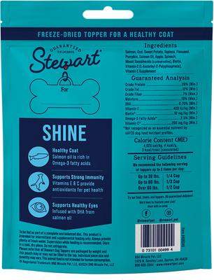 Shine with Omega-3 Fatty Acids Salmon & Sweet Potato Recipe Limited- Ingredient Freeze-Dried Dog Meal Topper & Treats, 8-oz pouch