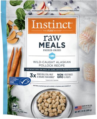 Raw Meals Grain-Free Wild Caught Alaskan Pollock Recipe Freeze-Dried Cat Food, 24-oz bag