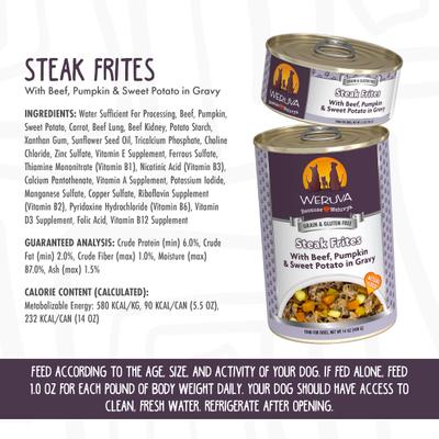 Bundle: Weruva Paw Lickin' Chicken in Gravy + Steak Frites with Beef, Pumpkin & Sweet Potatoes in Gravy Canned Dog Food
