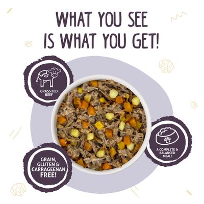 Paquete: Comida enlatada para perros Weruva Paw Lickin' Chicken in Gravy + Steak Frites con carne de res, calabaza y batata en salsa