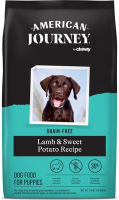 Bundle: American Journey Grain-Free Puppy Lamb & Sweet Potato Recipe Dry Dog Food + Beef Recipe Grain-Free Soft & Chewy Training Bits Dog Treats