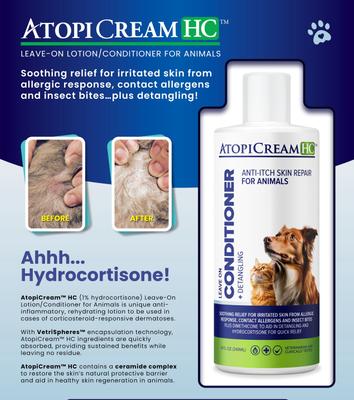 AtopiCream HC Hydrocortisone Leave-On Dog & Cat Conditioner/Lotion, 8-fl oz bottle