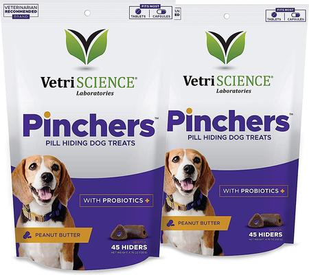 Pinchers Pill Hiding Probiotic Peanut Butter Flavor Dog Treats, 45 count, 2 count