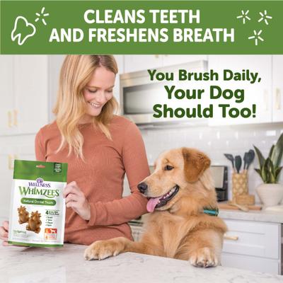 by Wellness Hedgehog Dental Chews Natural Grain-Free Dental Dog Treats, Large, 6 count