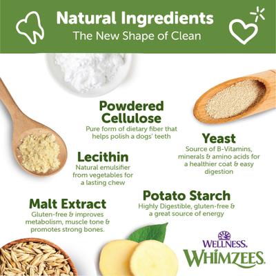 by Wellness Hedgehog Dental Chews Natural Grain-Free Dental Dog Treats, Large, 6 count