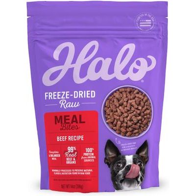 Alimento liofilizado crudo para perros Meal Bites Beef Recipe, bolsa de 14 oz