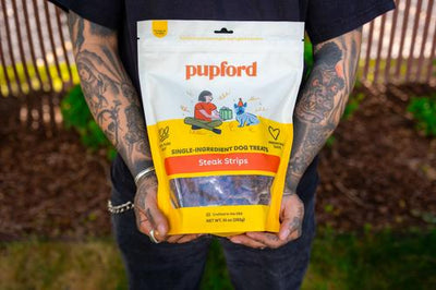 Tiras de carne de res, premios para perros con ingredientes limitados, bolsa de 10 oz