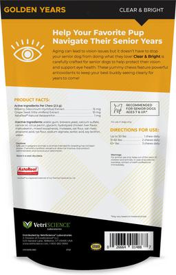 Golden Years Chicken Flavor Clear & Bright Chew Supplement for Dogs, 60 count