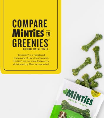 Medium Mint Flavored Dental Treats for Dogs, 25-50 lbs, 16-oz, 20 count