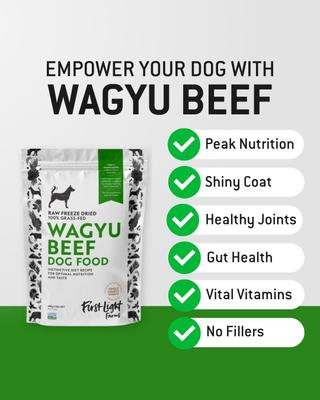 Wagyu Beef 100% Grass Fed Raw Freeze-Dried Dog Food, 6-oz bag
