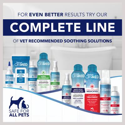 Acondicionador de avena para perros con tratamiento de enjuague y alivio de la picazón medicado OxyMed, botella de 1 galón