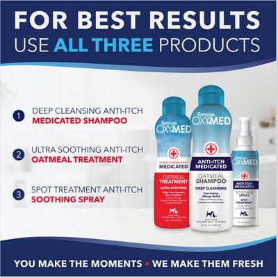 OxyMed Medicated Itch Relief Oatmeal Dog Conditioner Treatment Rinse, 1-gal bottle