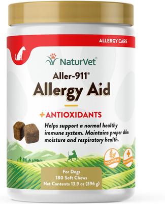Aller-911 Allergy Aid Bacon & Chicken Flavored Soft Chew Supplement for Dogs, 180 count