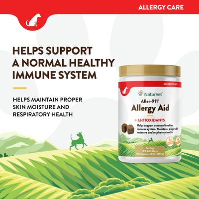 Aller-911 Allergy Aid Bacon & Chicken Flavored Soft Chew Supplement for Dogs, 180 count