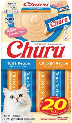 Churu Chicken Variety Pack Grain-Free Lickable Cat Treats, 0.5-oz tube, 20 count