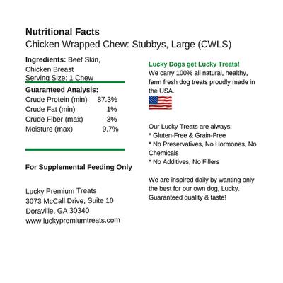 Golosinas de cuero crudo envueltas en pollo para perros, 3 unidades