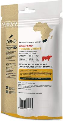 Nguni Beef Tendon Chews Dog Treats, 3.5-oz bag