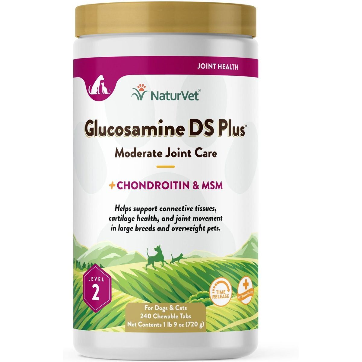 NaturVet Moderate Joint Care Glucosamine DS Plus tabletas 240 unidades tocino ahumado