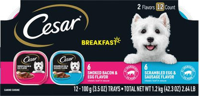 Breakfast Classic Loaf in Sauce Variety Pack Small Breed Adult Wet Dog Food Trays, 3.5-oz, case of 12